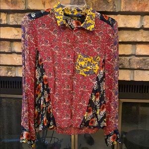 Zara Woman floral top small